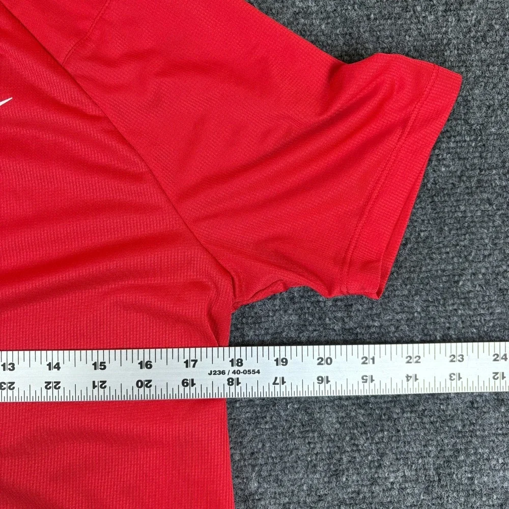 Nike Dri-Fit T-Shirt Boys XL Red White Swoosh Logo‎ Raglan Sleeve Activewear